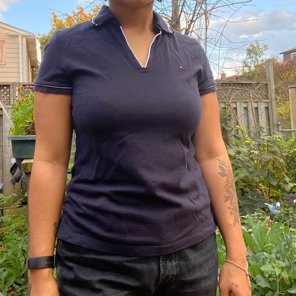 Navy Tommy Hilfiger polo shirt - Picture 3 of 4